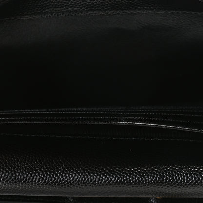Saint Laurent Grain De Poudre Matelasse Chevron Monogram Chain Wallet Black 8 of 11