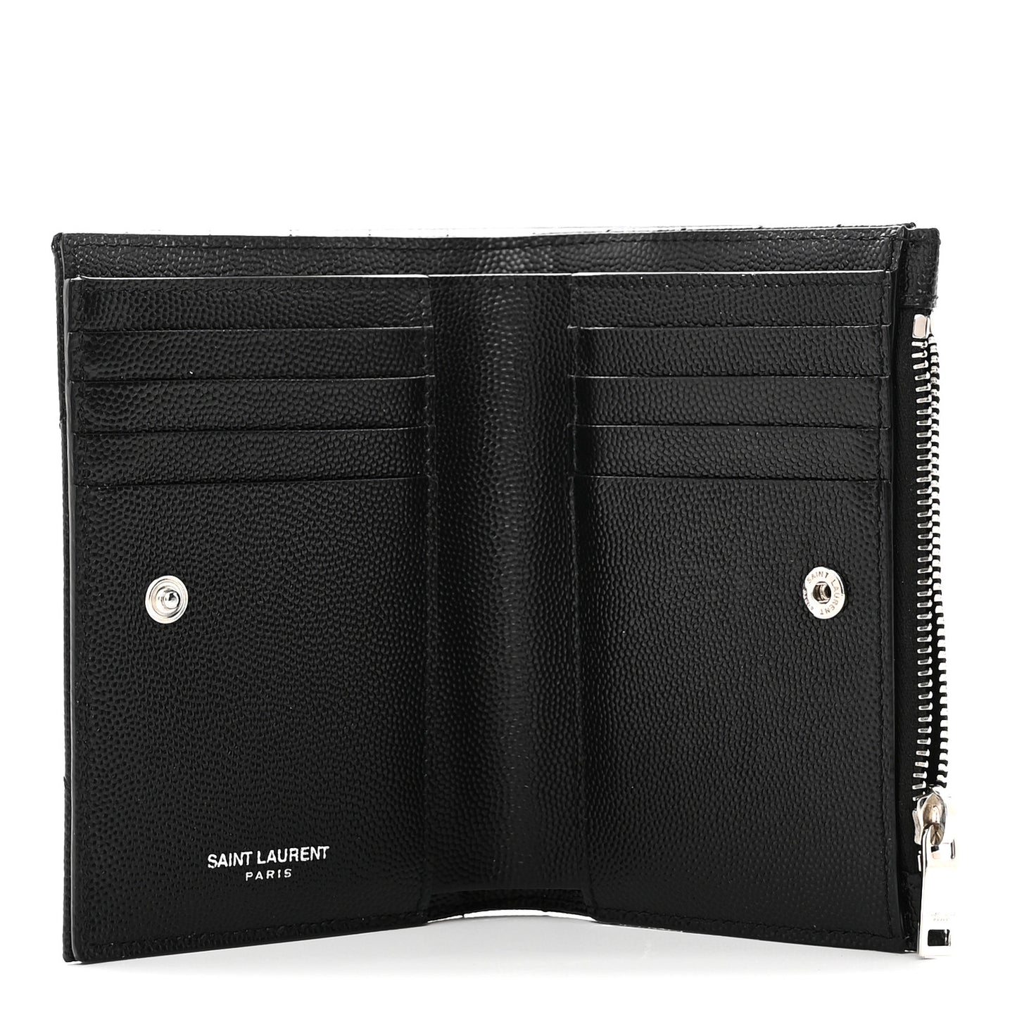 Grain De Poudre Matelasse Chevron Monogram Zipped Two-Part Wallet Black