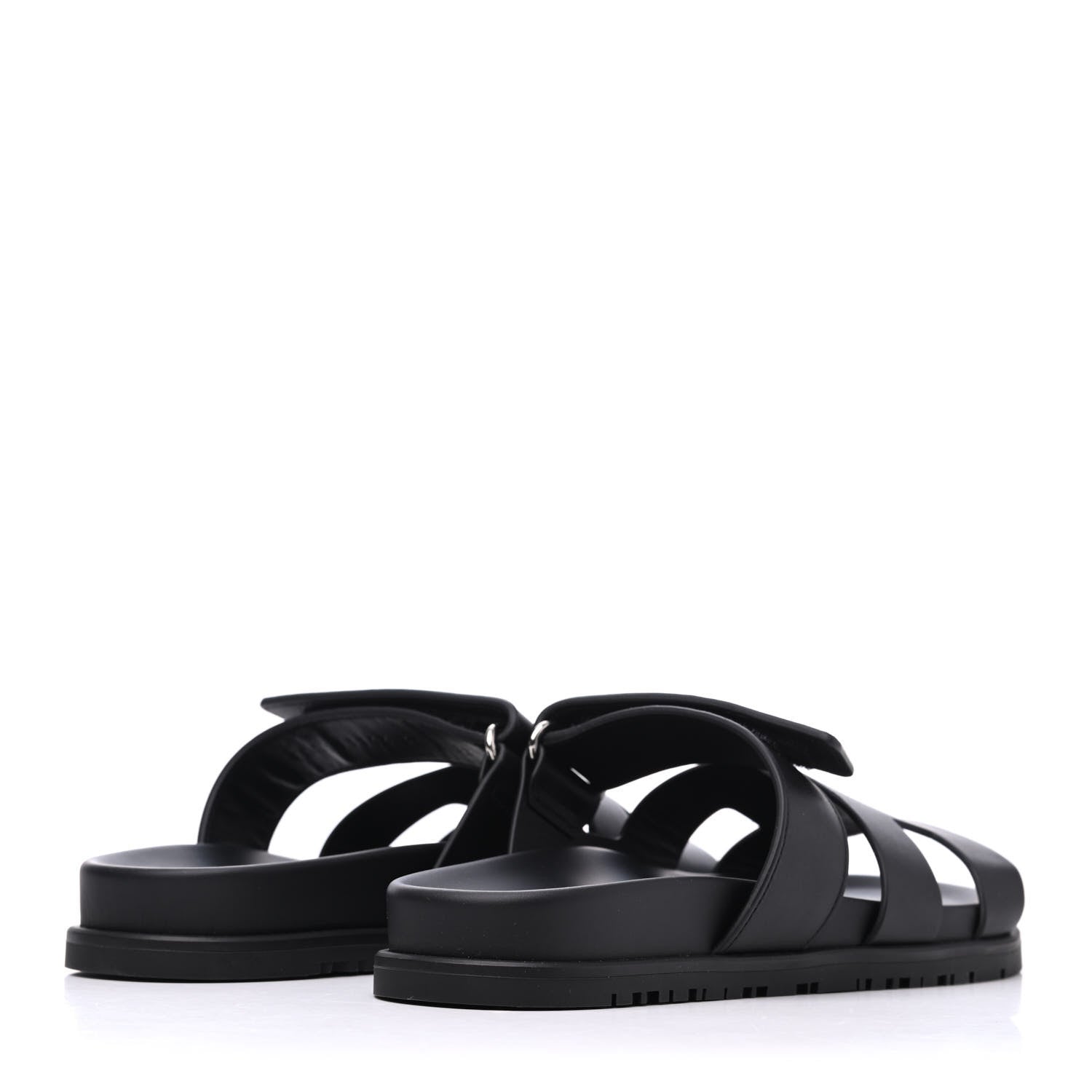 Hermes Calfskin Womens Chypre Sandals 37 Black 4 of 9