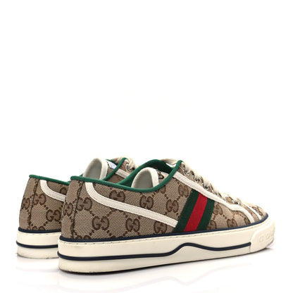 Gucci GG Monogram Web Womens 1977 Tennis Sneakers 39 Beige Ebony Mystic White 4 of 8