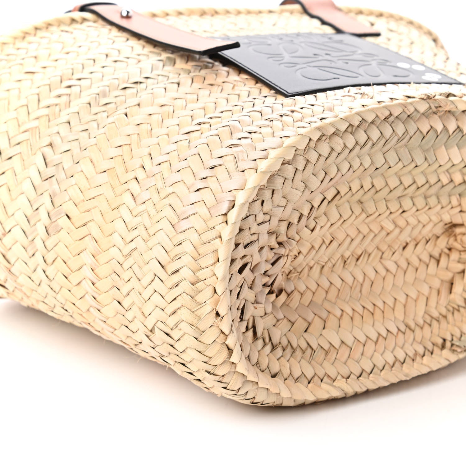 Loewe X MY NEIGHBOR TOTORO Raffia Dust Bunnies Basket Tote Bag Black Tan 6 of 9