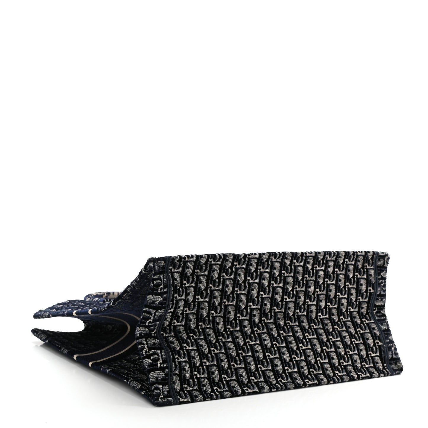 Oblique Velvet Book Tote Blue Multicolor