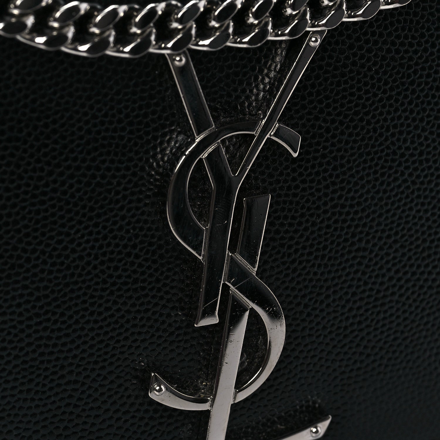 Saint Laurent Grain De Poudre Small Monogram Kate Satchel Black 10 of 10