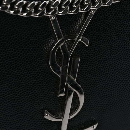 Saint Laurent Grain De Poudre Small Monogram Kate Satchel Black 10 of 10