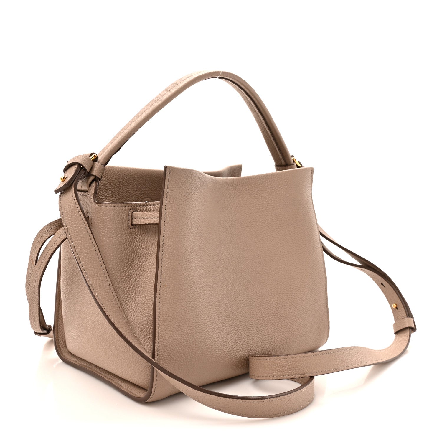 Tom Ford Grained Calfskin Small Padlock Top Handle Beige 3 of 12