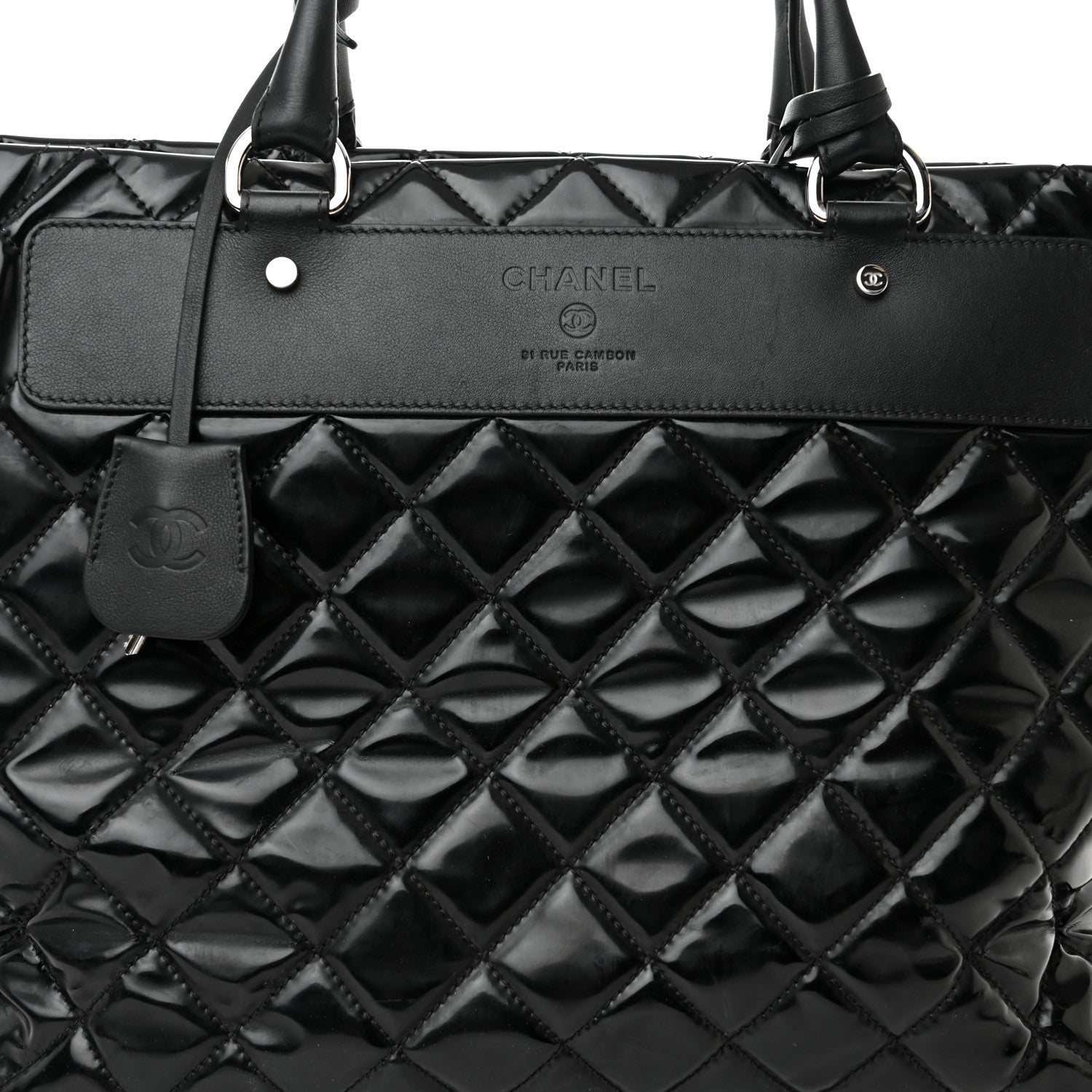 Chanel Vinyl Calfskin Viaggio Travel Bag Black 8 of 12