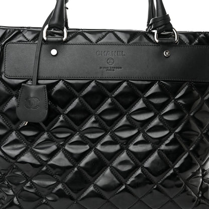 Chanel Vinyl Calfskin Viaggio Travel Bag Black 8 of 12