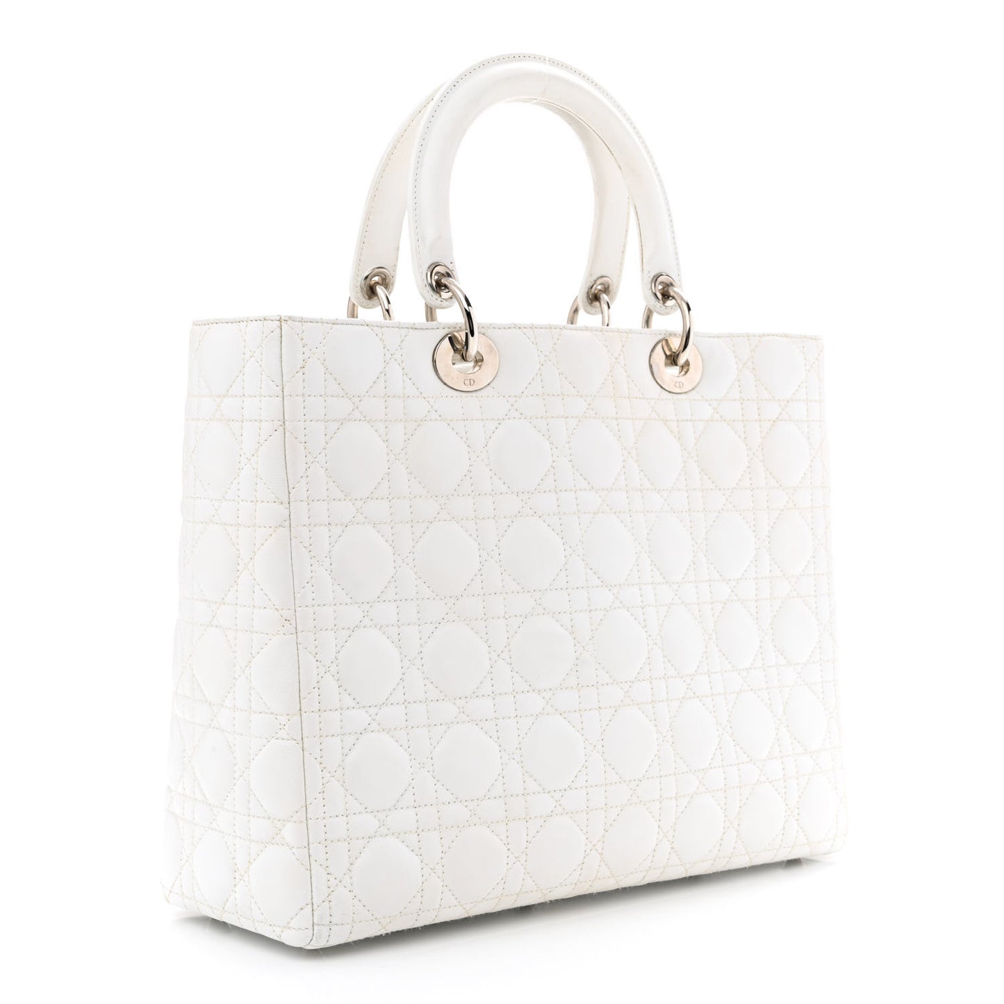 Lambskin Cannage Large Lady Dior White