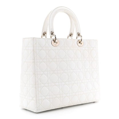Christian Dior Lambskin Cannage Large Lady Dior White 3 of 14
