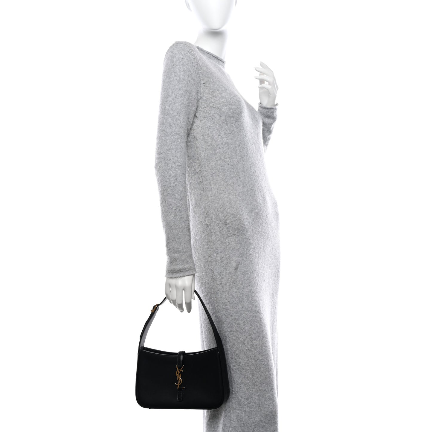 SAINT LAURENT Smooth Calfskin Le 5 A 7 Hobo Black