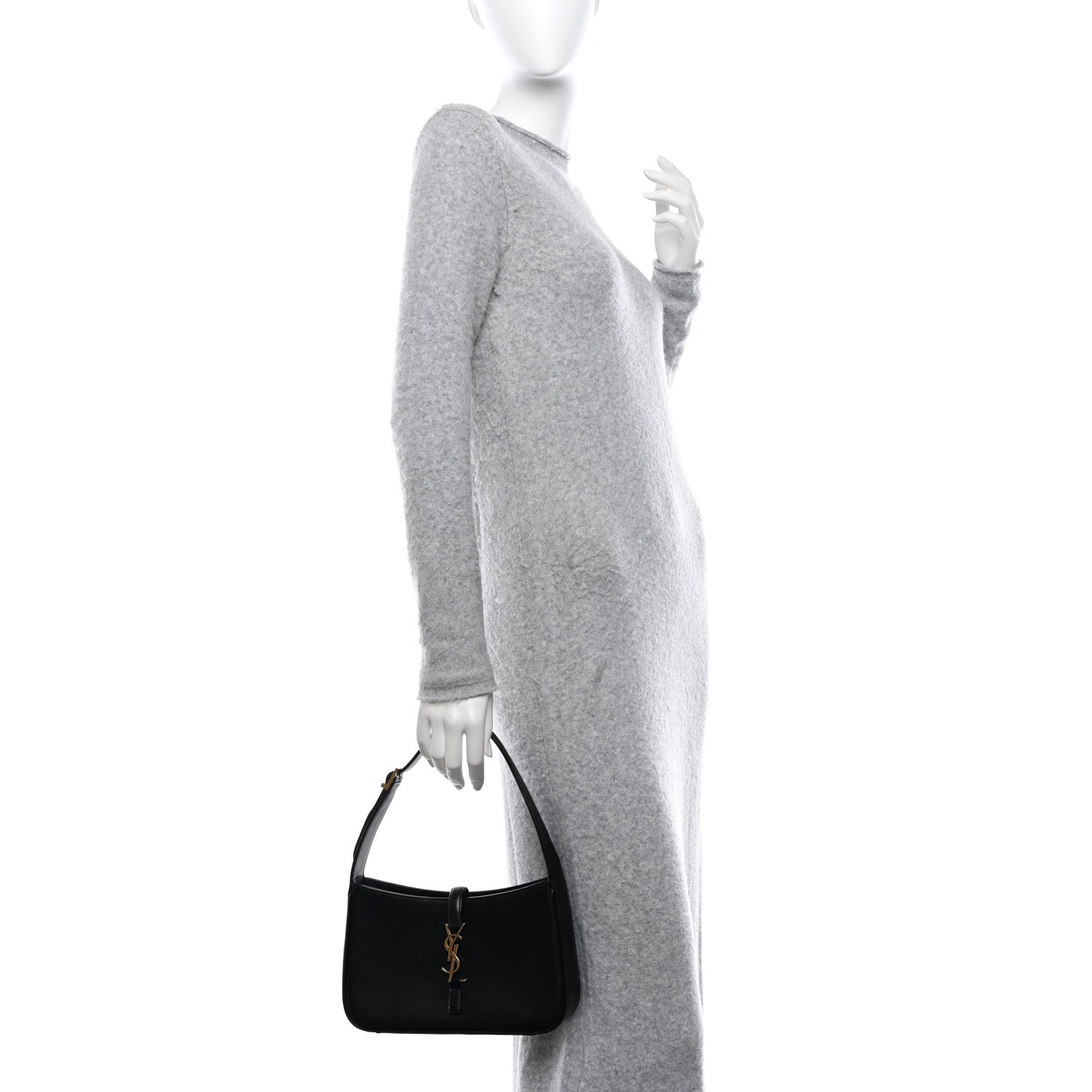 Saint Laurent SAINT LAURENT Smooth Calfskin Le 5 A 7 Hobo Black 2 of 10