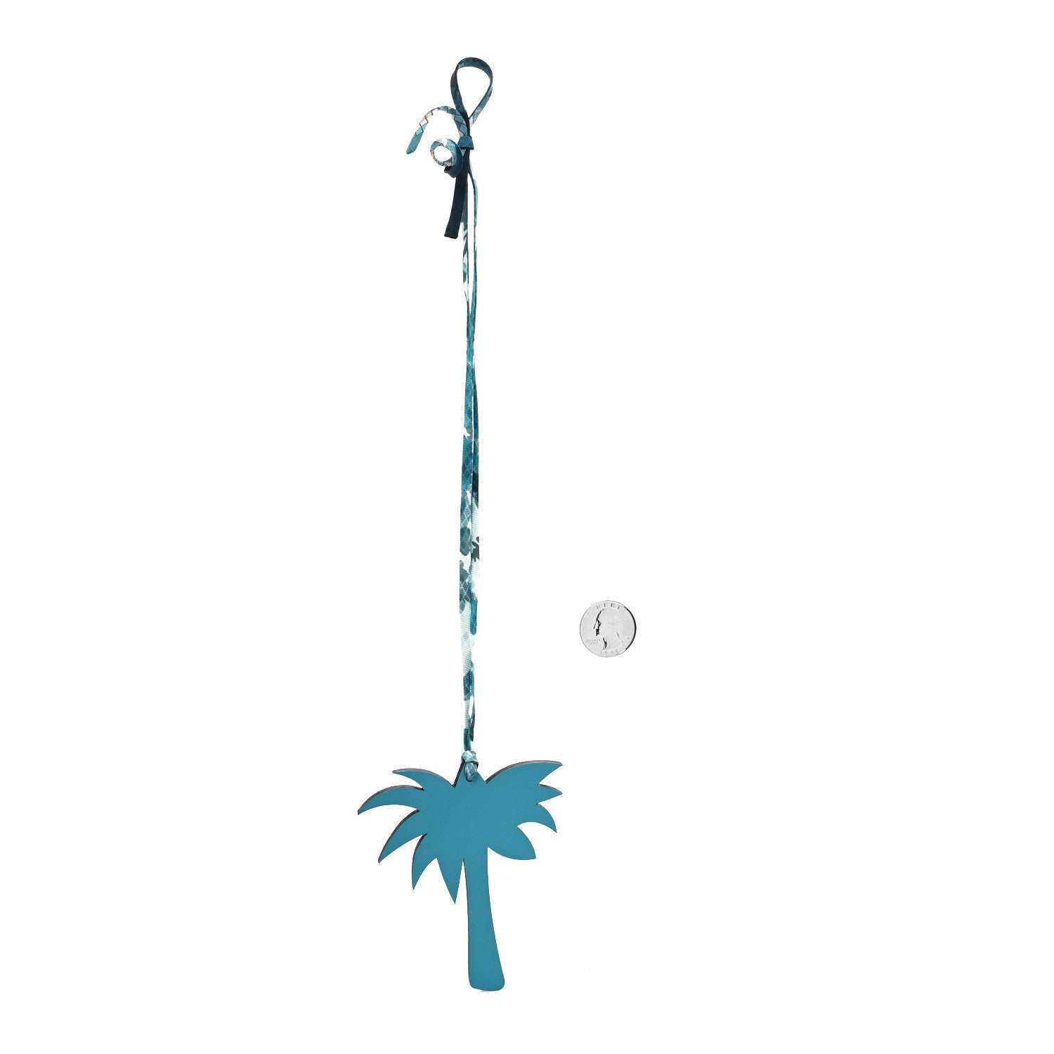 Hermes Swift Palm Tree Bag Charm Bleu Izmir 2 of 3