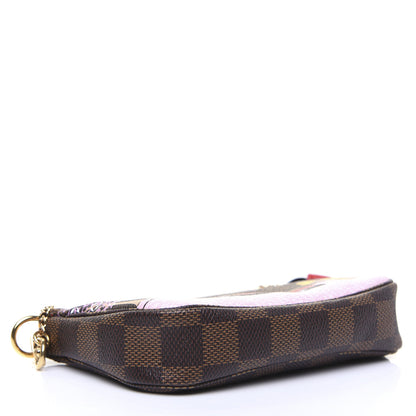 Louis Vuitton Damier Ebene 2019 Christmas Animation Mini Pochette Accessories Red 4 of 11