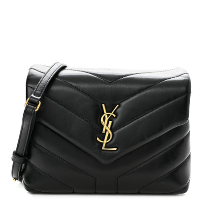 Saint Laurent Calfskin Y Quilted Monogram Toy Loulou Crossbody Bag Black 1 of 13