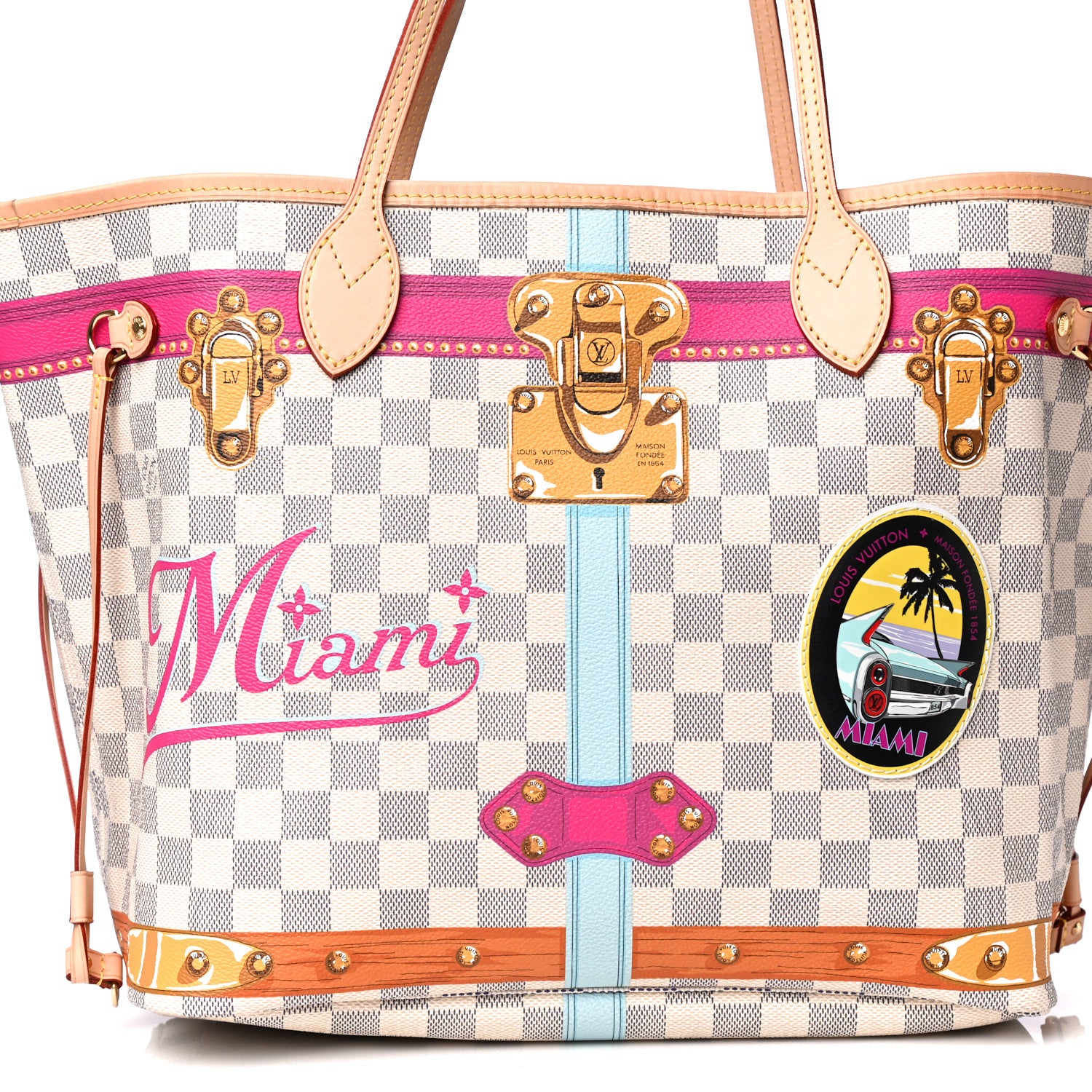 Louis Vuitton Damier Azur Summer Trunks Miami Neo Neverfull MM 8 of 8