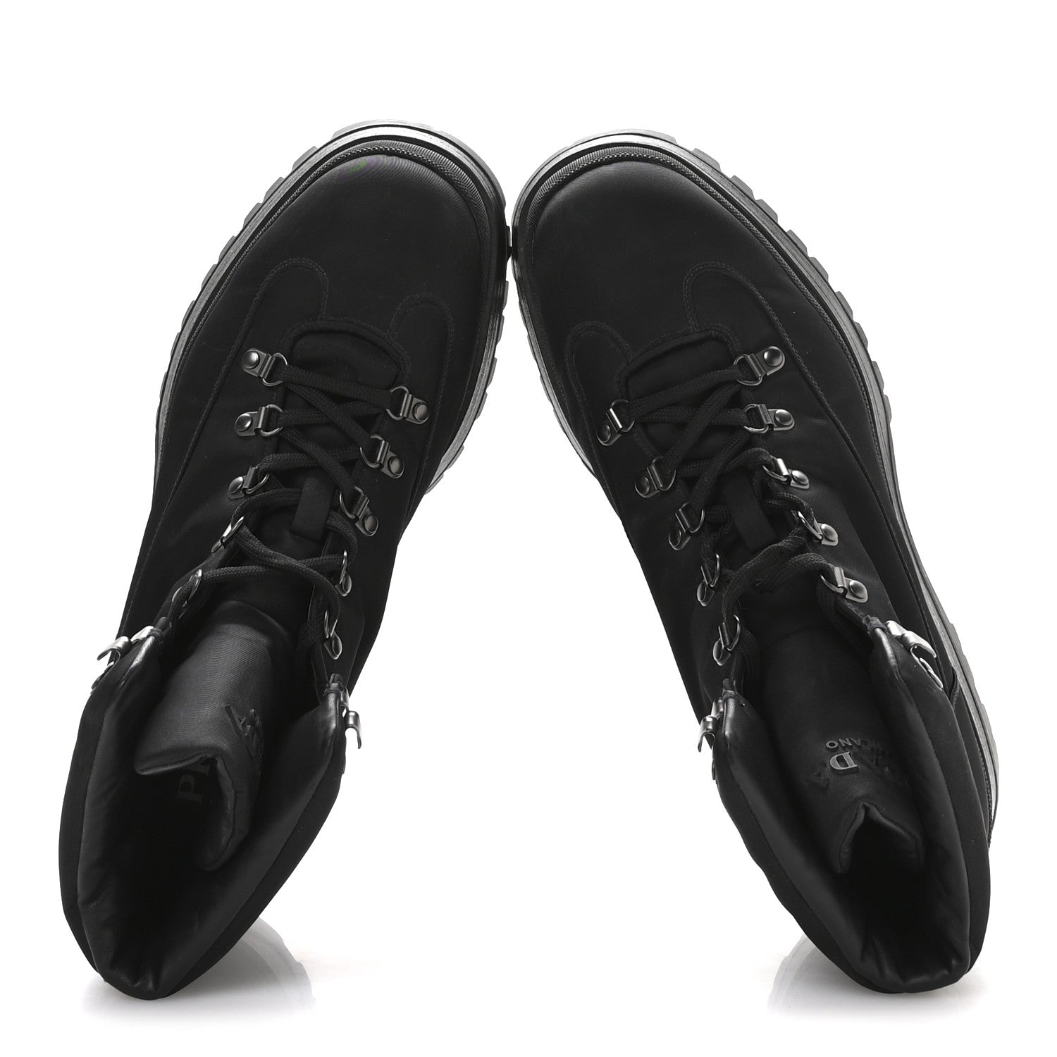 Prada Re-Nylon Gabardine Triangle Logo Brixxen Mens Hiking Boots 9.5 Black 2 of 9