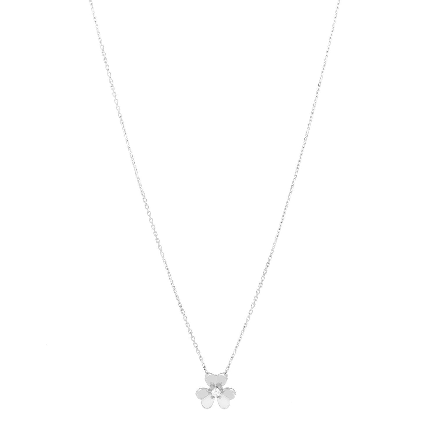 18K White Gold Diamond Mini Frivole Pendant Necklace