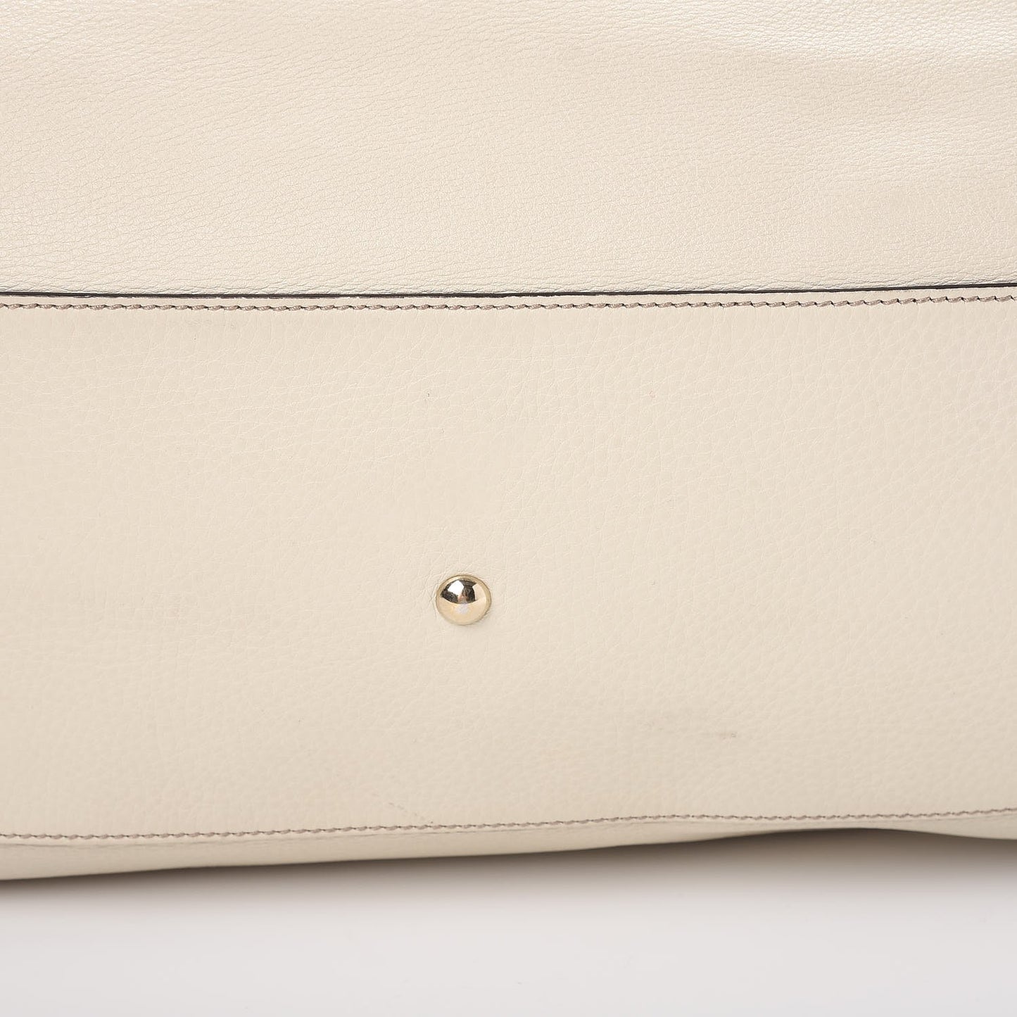 Pebbled Calfskin Large Soho Shoulder Bag Off White