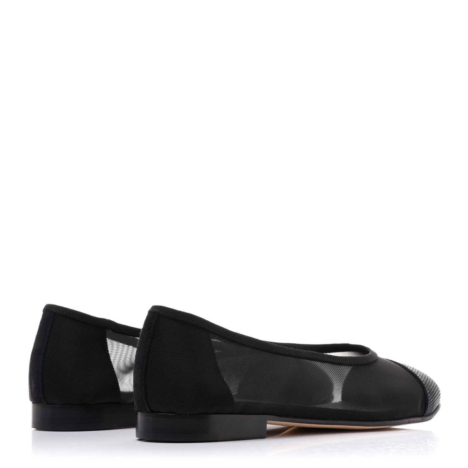Chanel Mesh Studded CC Ballerina Flats 36 Black 4 of 7