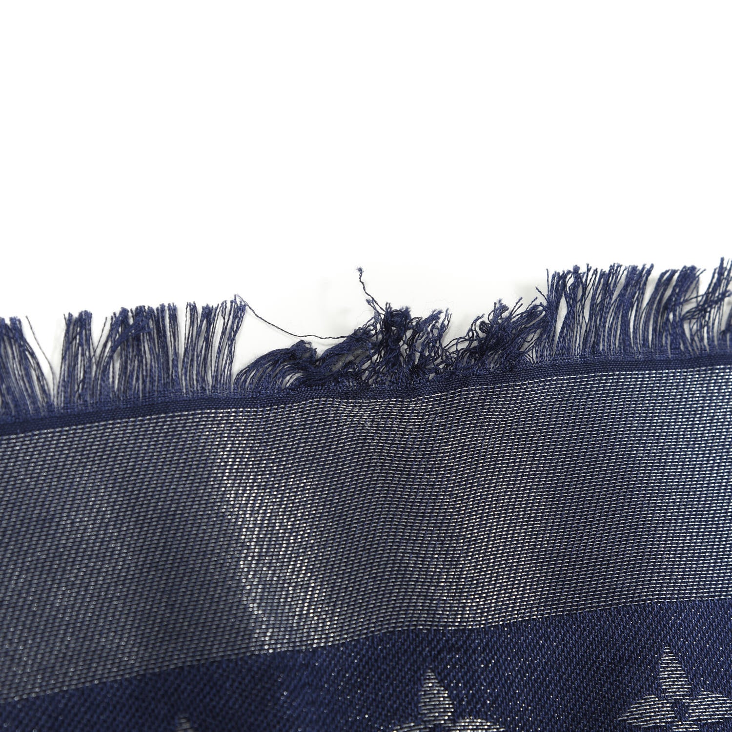 Louis Vuitton Wool Silk Monogram Shawl Blue Nuit 5 of 5