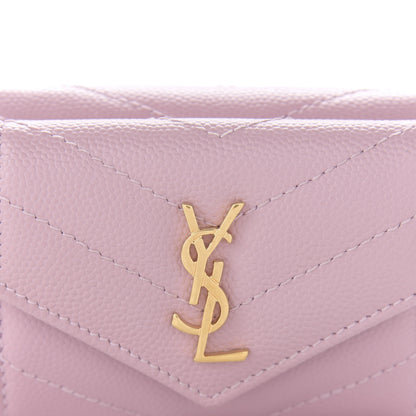 Saint Laurent Grain De Poudre Matelasse Chevron Monogram Tiny Wallet Tender Pink 9 of 10