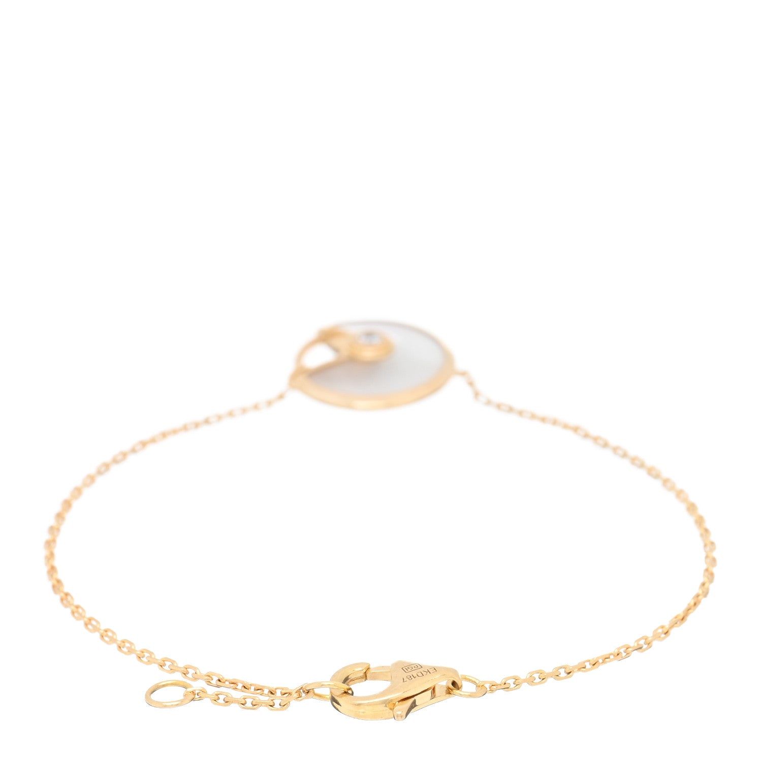 Cartier 18K Yellow Gold Diamond Mother of Pearl Amulette de Cartier Bracelet 2 of 4