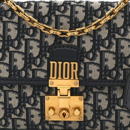 Christian Dior CHRISTIAN DIOR Oblique Small DiorAddict Flap Bag Navy Blue 5 of 9