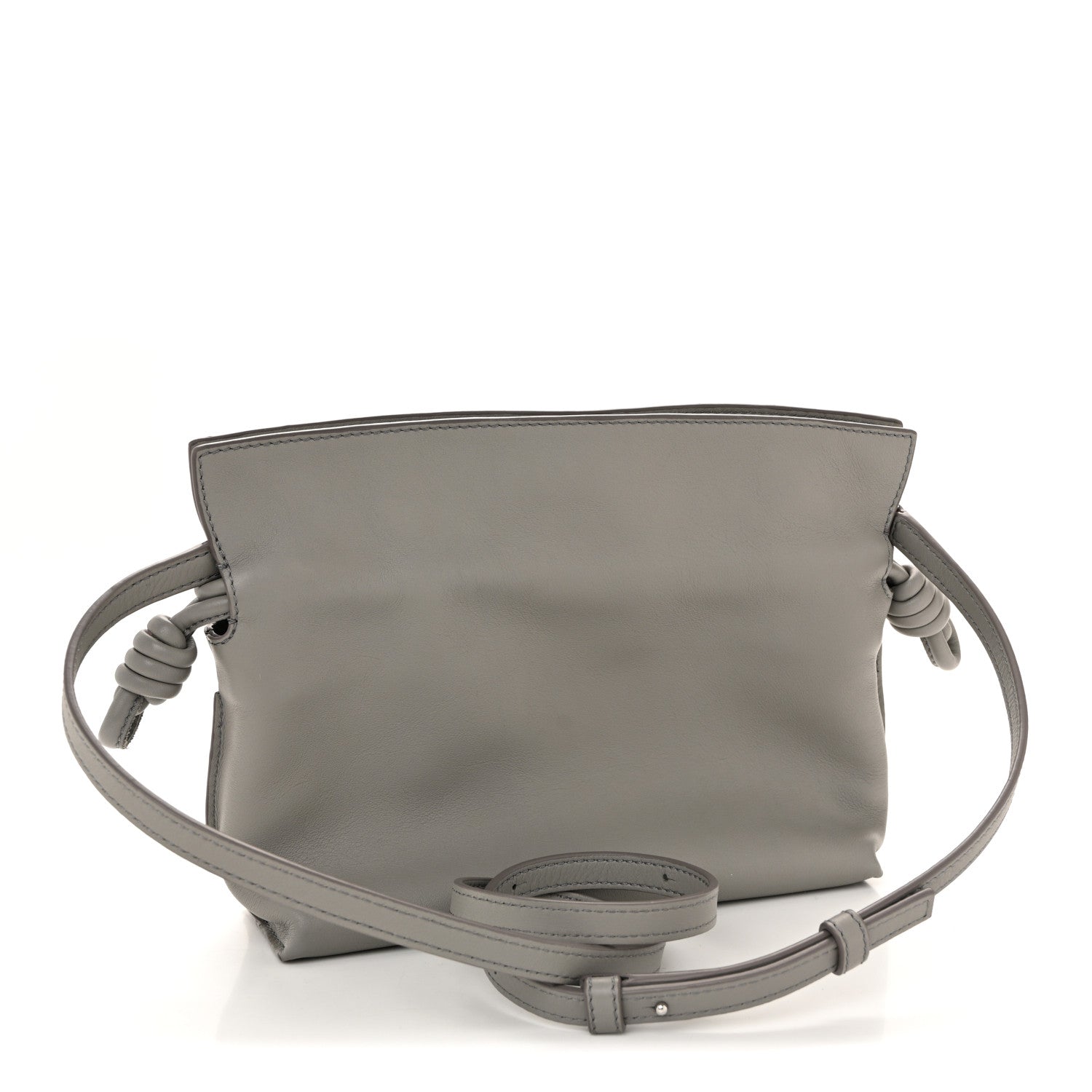 Loewe Calfskin Mini Flamenco Knot Clutch Pearl Grey 3 of 12
