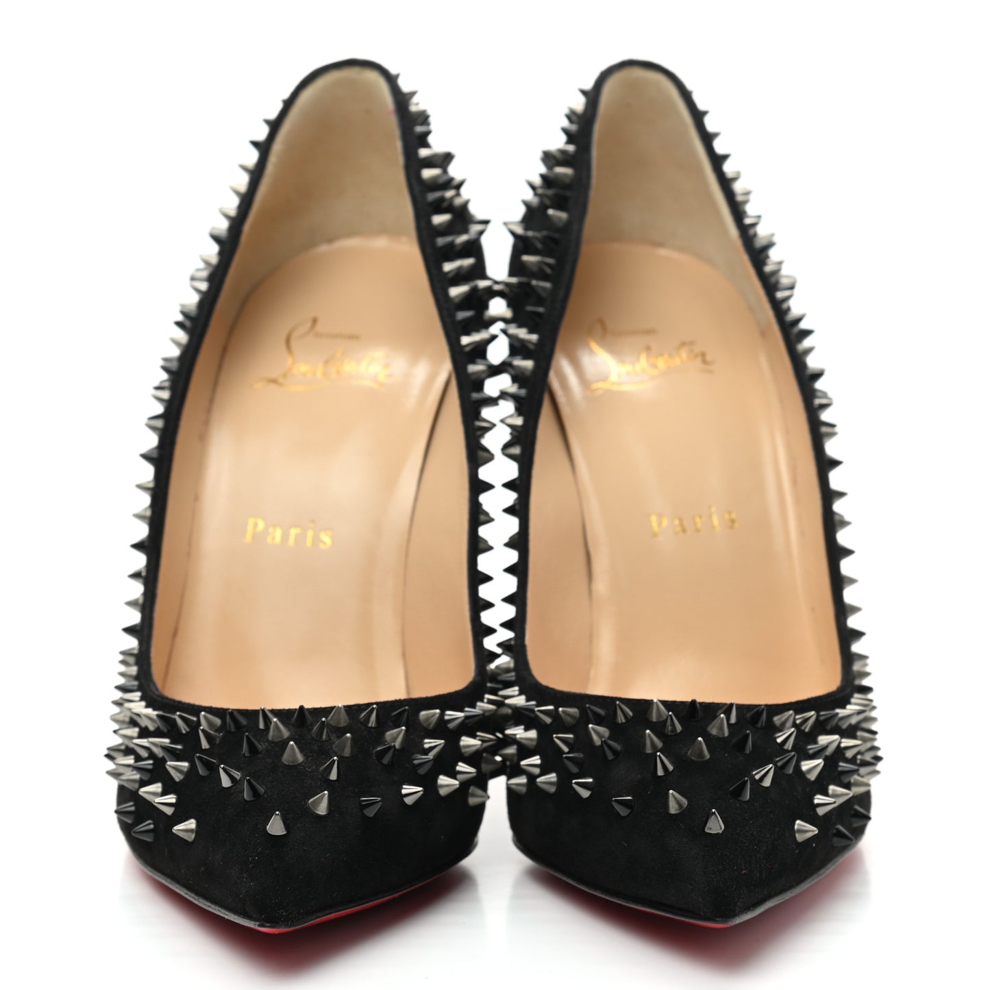 Veau Velours Studded Escarpic 100 Pumps 38 Black