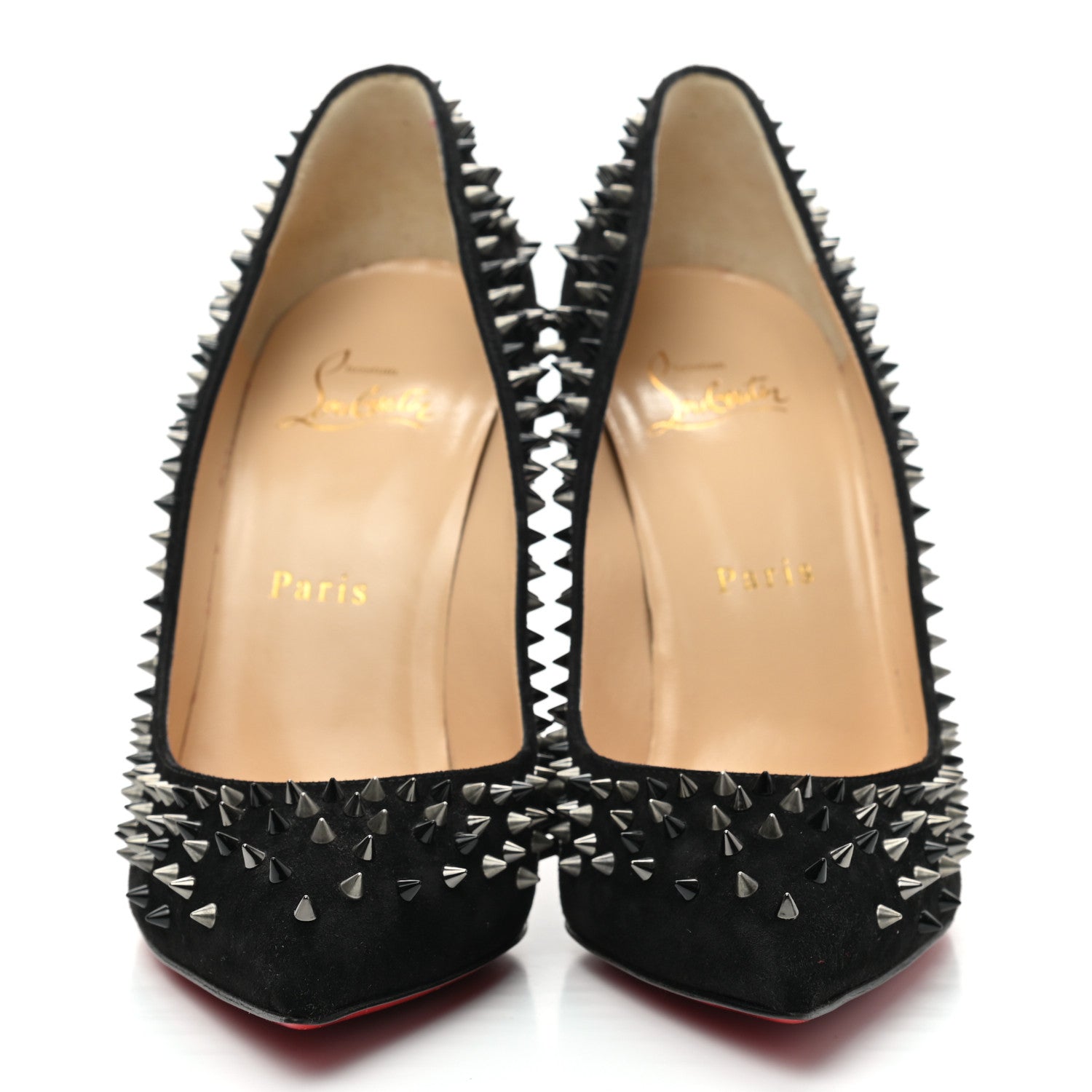 Christian Louboutin Veau Velours Studded Escarpic 100 Pumps 38 Black 2 of 9
