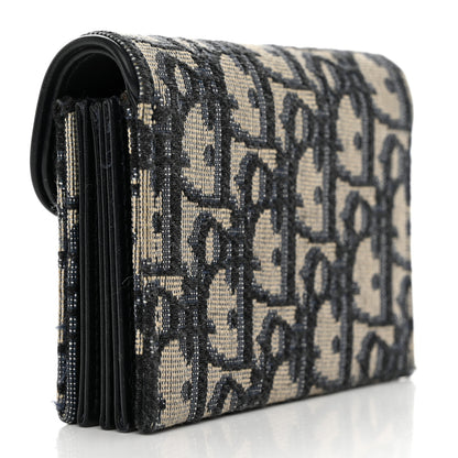 Christian Dior Oblique Saddle 5-Gusset Card Holder Blue 3 of 9