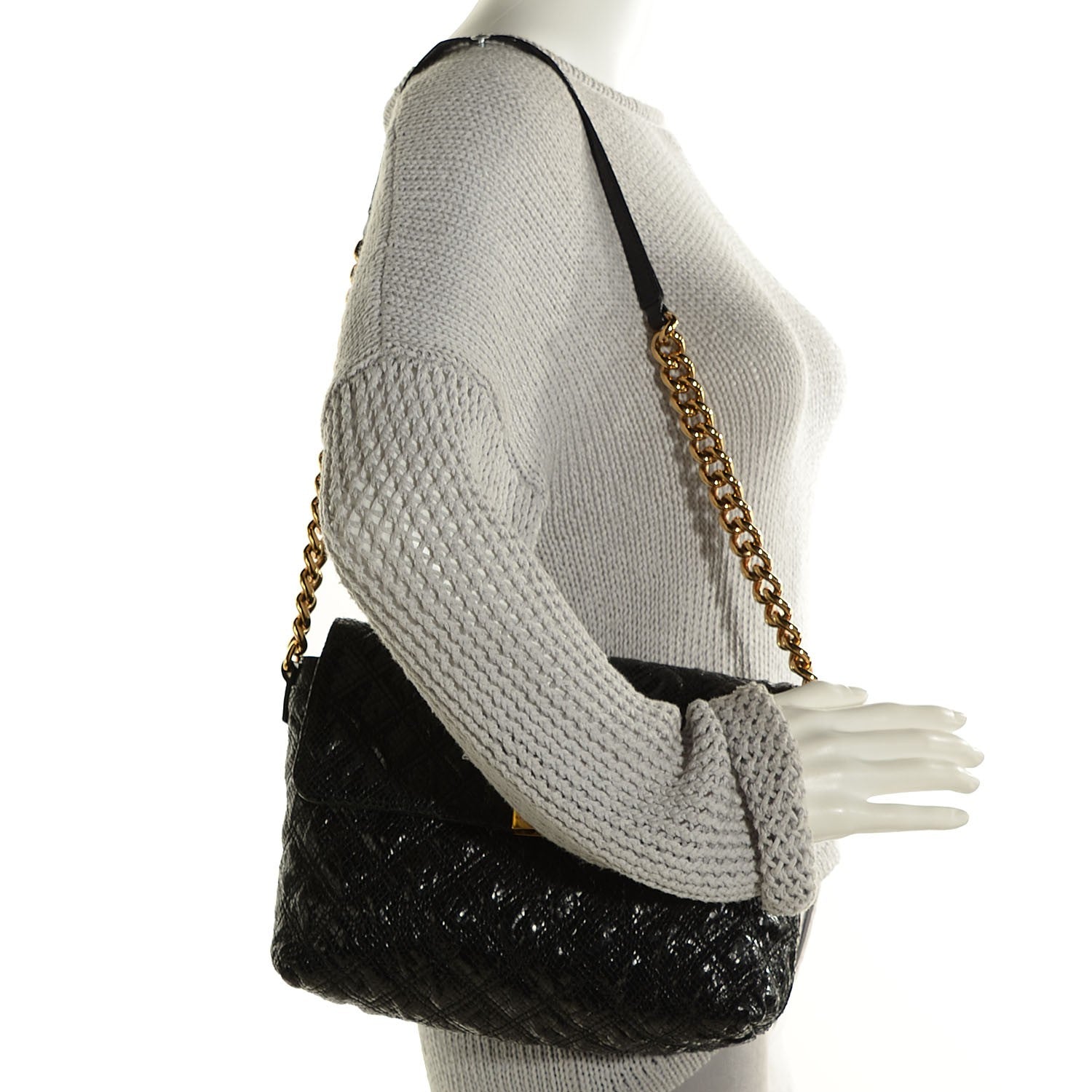 Marc Jacobs Python Embossed The Large Single Flap Black 2 of 10