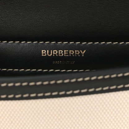 Burberry Smooth Calfskin Canvas Horseferry Print Mini Title Bag with Pocket Black 7 of 8