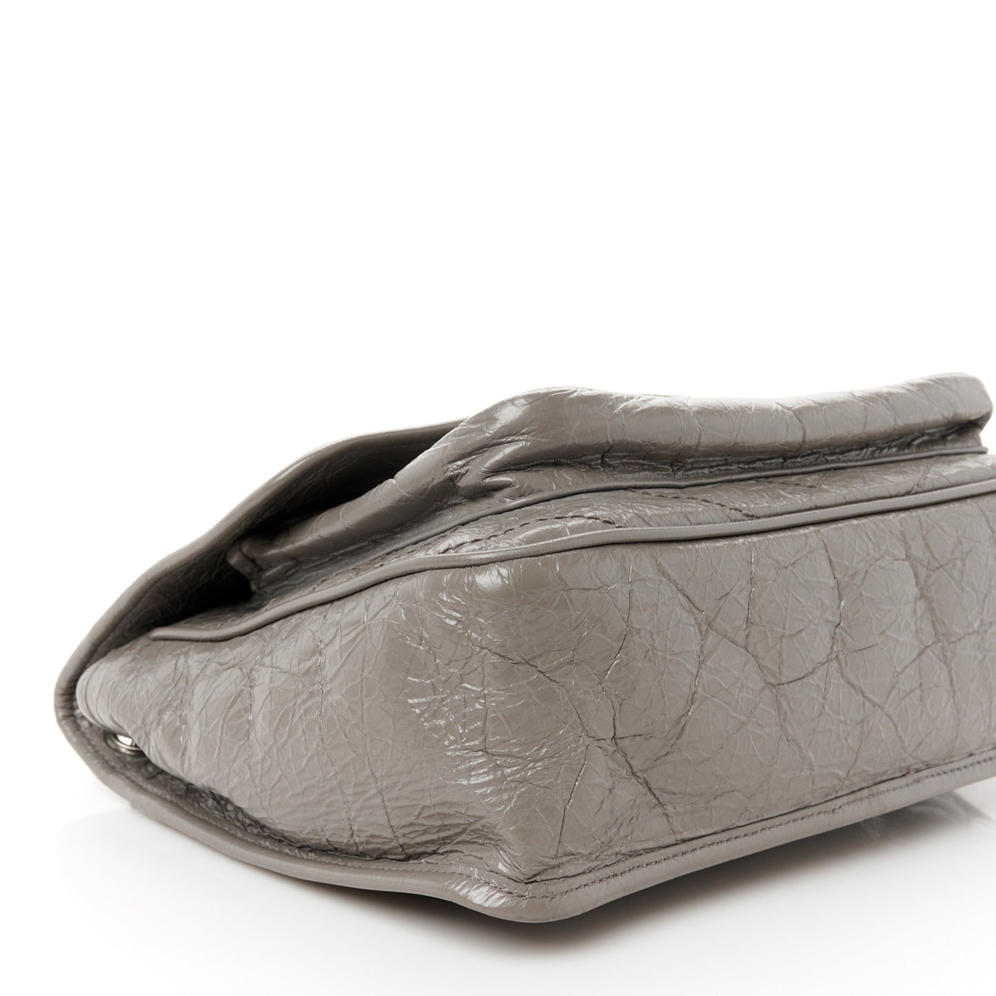 Crinkled Calfskin Matelasse Monogram Medium Niki Chain Satchel Fog