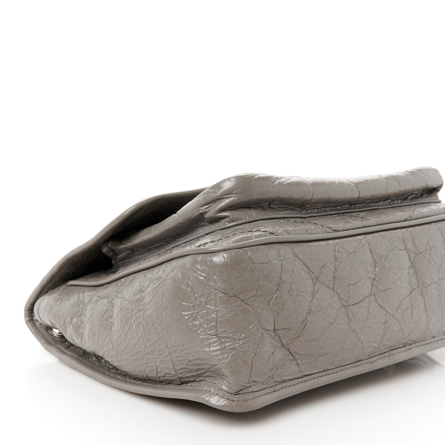 Saint Laurent Crinkled Calfskin Matelasse Monogram Medium Niki Chain Satchel Fog 10 of 11