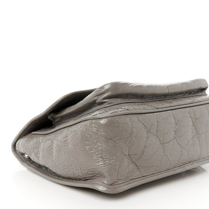 Saint Laurent Crinkled Calfskin Matelasse Monogram Medium Niki Chain Satchel Fog 10 of 11
