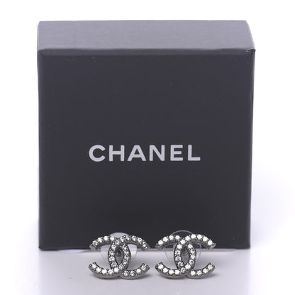 Chanel Crystal Darling Bows CC Earrings Silver 5 of 5