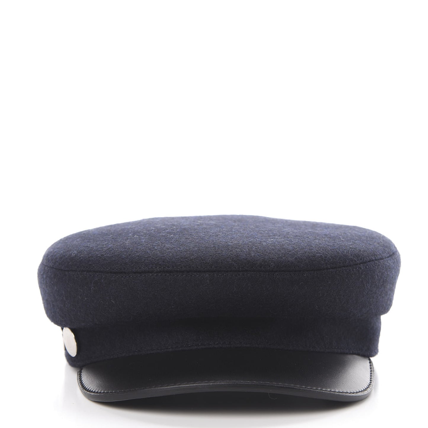 Glossy Lambskin Wool Womens Vauban Cap 58 Marine Black