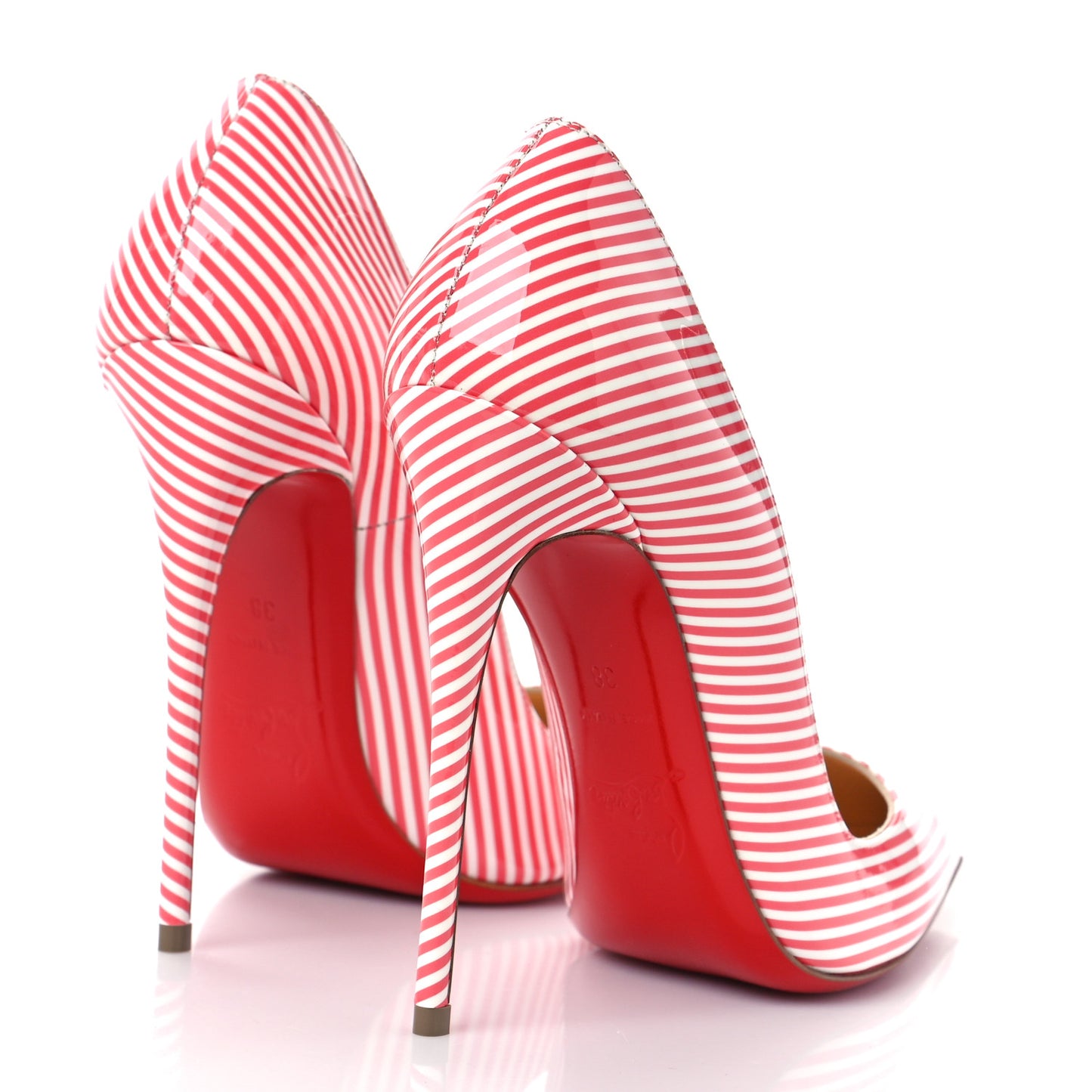 Patent Stripes Kate 120 Pumps 38 Smoothie White