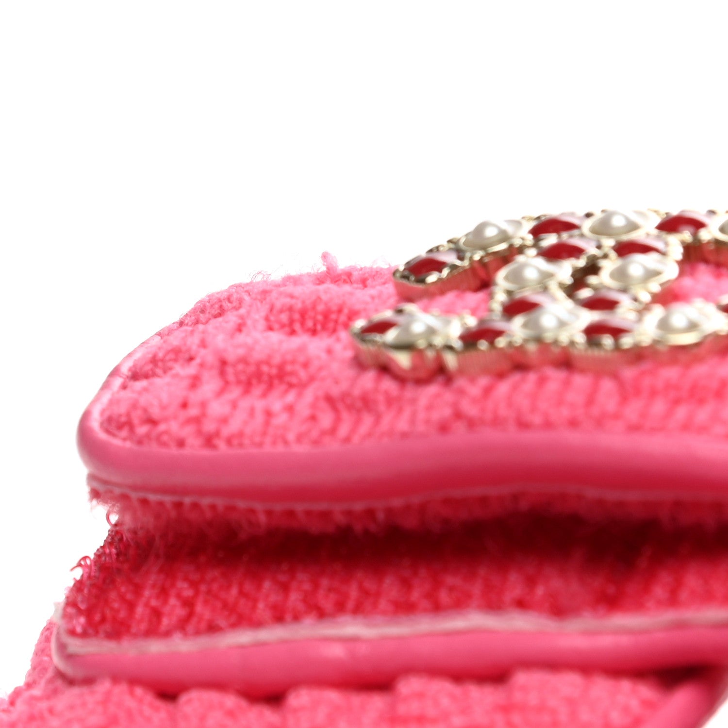 Chanel Knit Fabric Velcro Dad Sandals 40 Pink 10 of 12