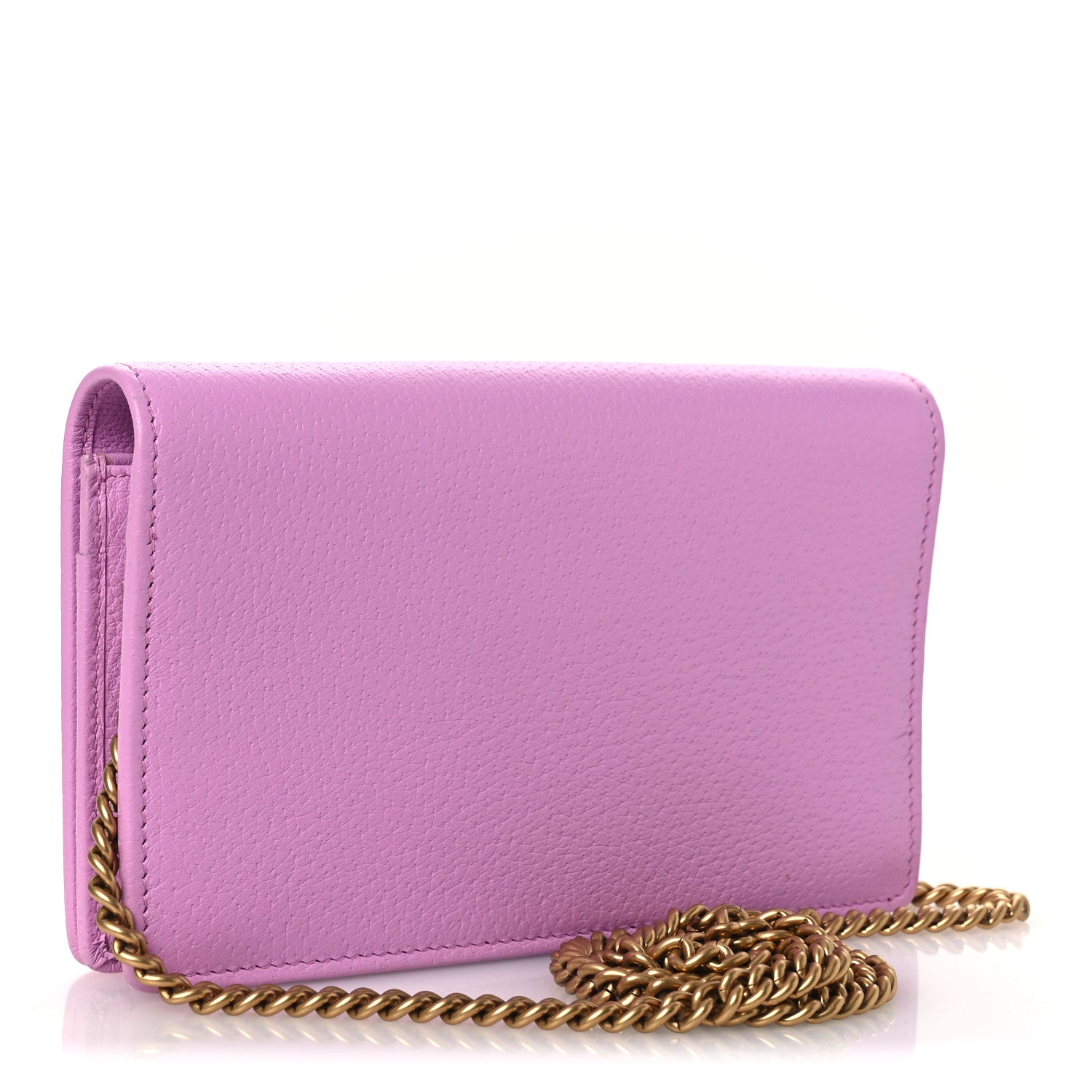 Gucci Calfskin Marquise Crystals Mini GG Chain Wallet Malva 2 of 9