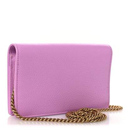 Gucci Calfskin Marquise Crystals Mini GG Chain Wallet Malva 2 of 9