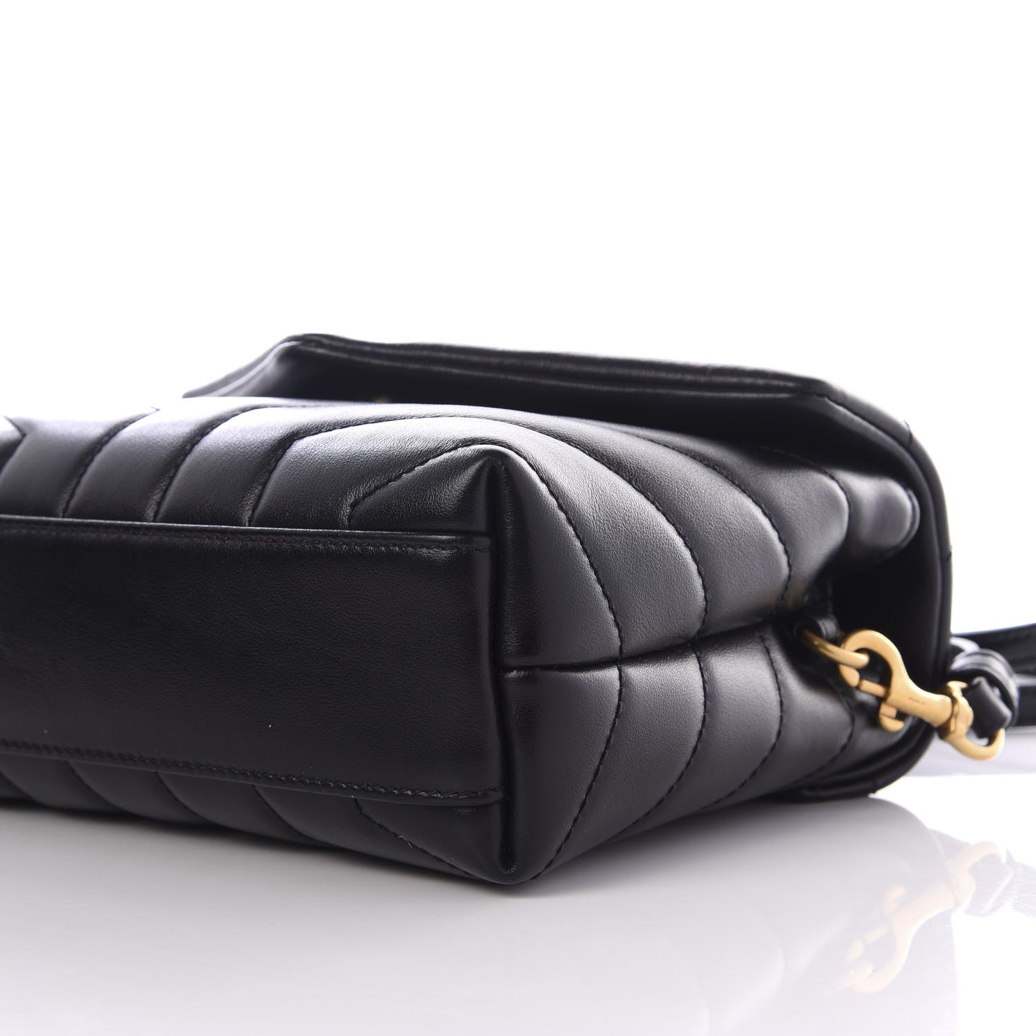Saint Laurent Calfskin Y Quilted Monogram Toy Loulou Crossbody Bag Black 7 of 9