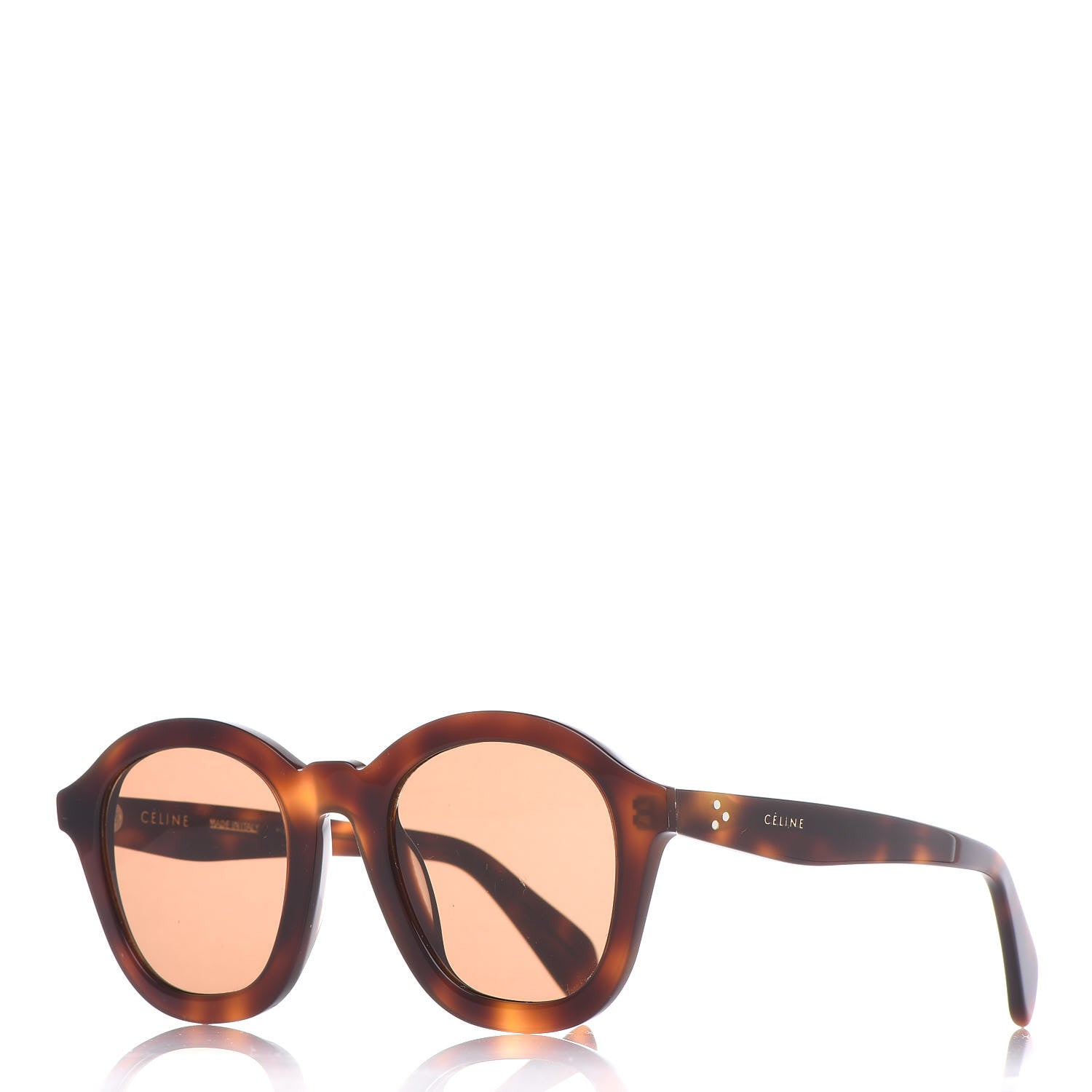 Celine Round Sunglasses CL 400171 Havana 1 of 6