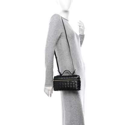 Bottega Veneta BOTTEGA VENETA Calfskin Intrecciato Bang Bang Vanity Case Black 2 of 9