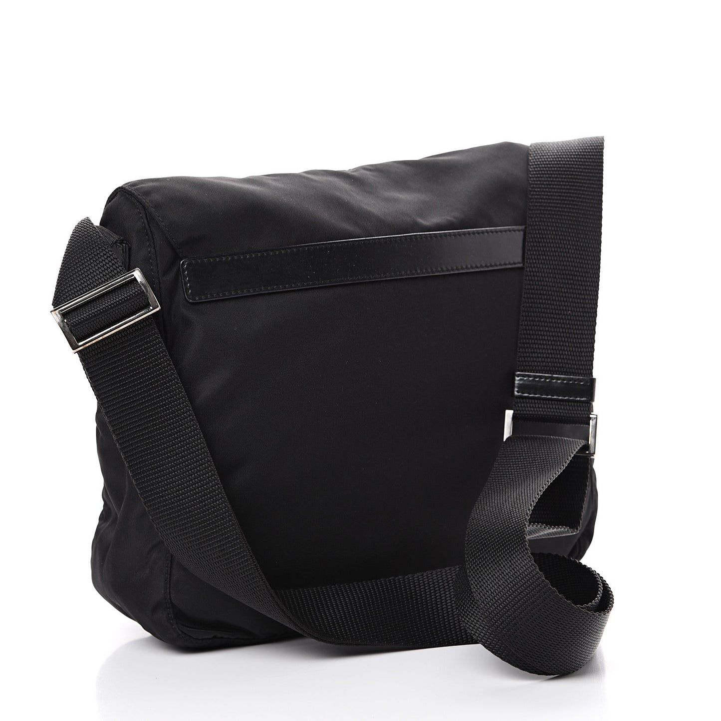 Tessuto Nylon Single Buckle Messenger Bag Black