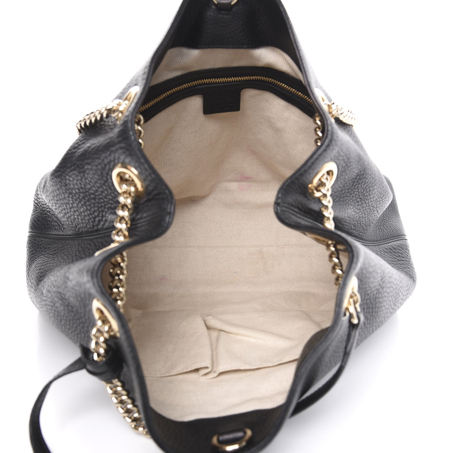 Gucci Pebbled Calfskin Medium Soho Chain Shoulder Bag Black 5 of 11