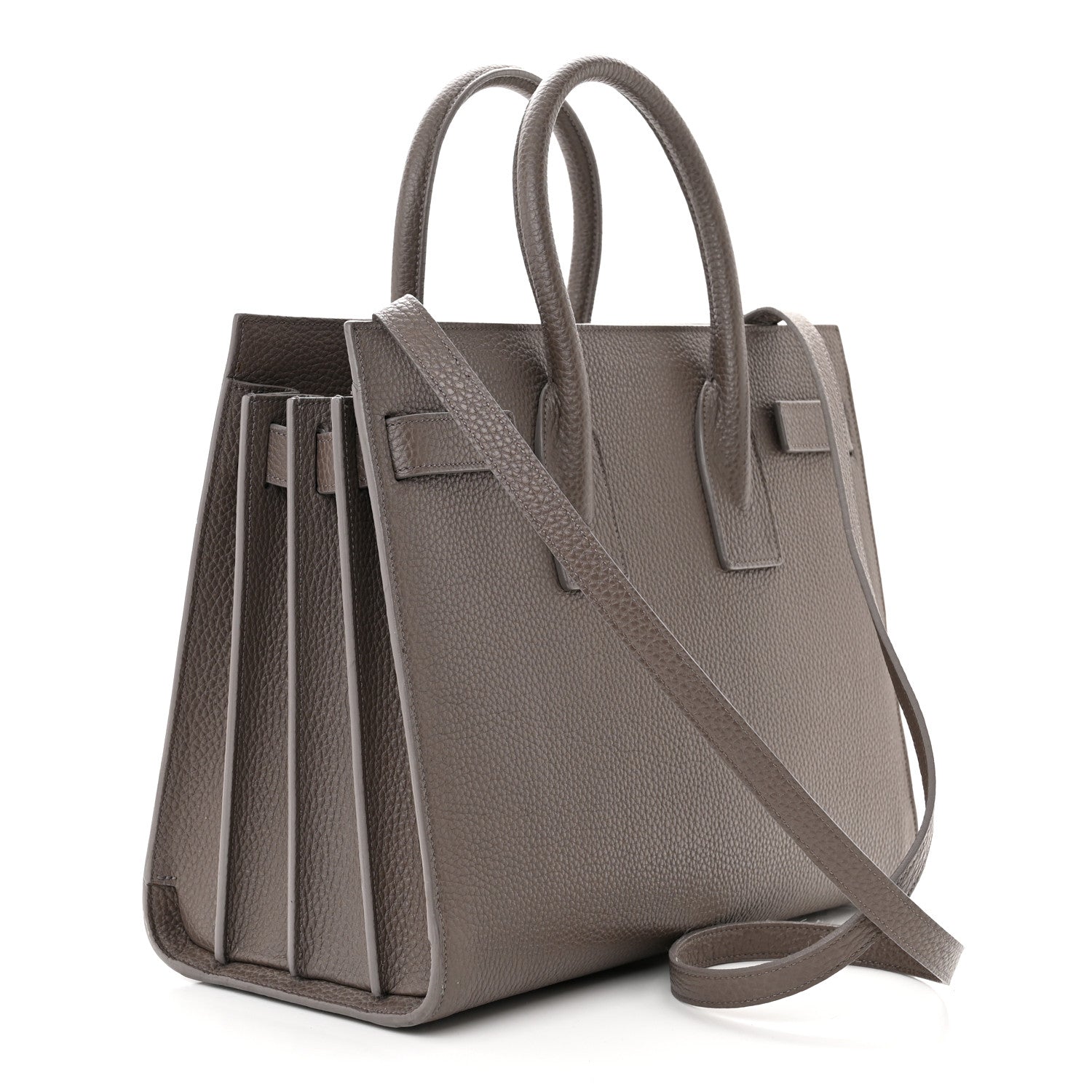 Saint Laurent Grained Calfskin Small Sac De Jour Fog 3 of 14