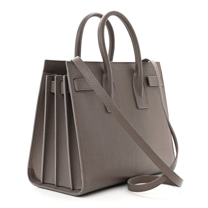 Saint Laurent Grained Calfskin Small Sac De Jour Fog 3 of 14
