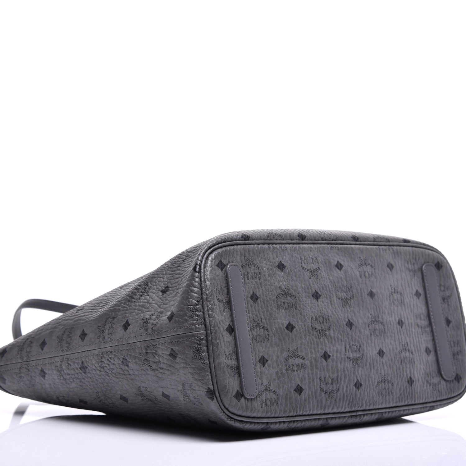 MCM Visetos Medium Reversible Shopper Tote Phantom Grey 13 of 16